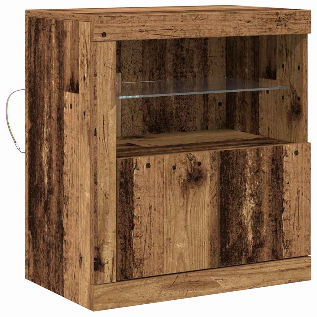 vidaXL LED Sideboard Brown 60.5 x 37 x 67 cm Engineered Wood