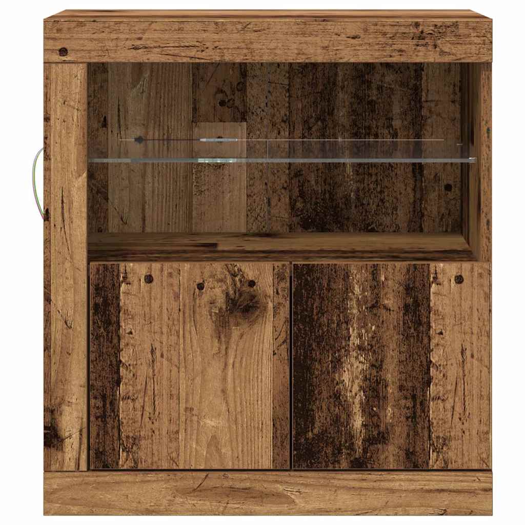 vidaXL LED Sideboard Brown 60.5 x 37 x 67 cm Engineered Wood