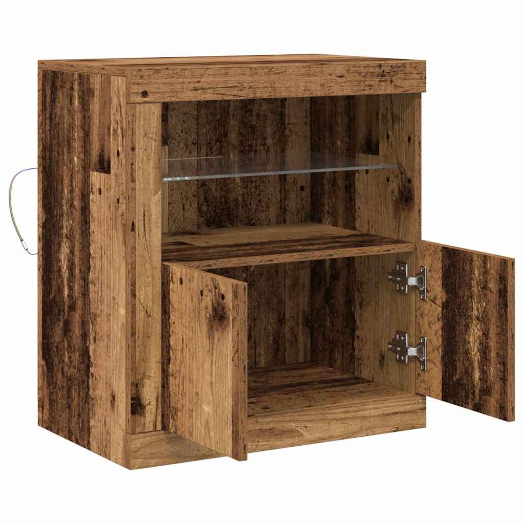 vidaXL LED Sideboard Brown 60.5 x 37 x 67 cm Engineered Wood