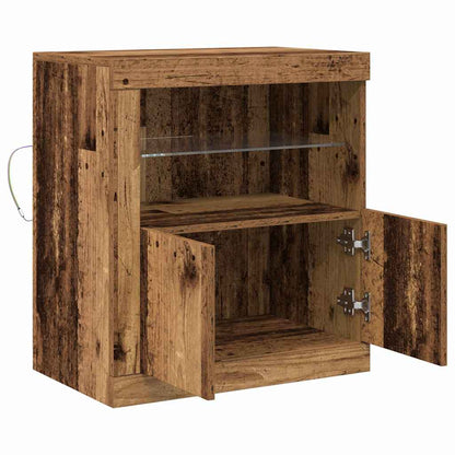 vidaXL LED Sideboard Brown 60.5 x 37 x 67 cm Engineered Wood