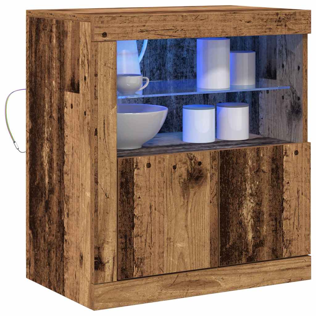 vidaXL LED Sideboard Brown 60.5 x 37 x 67 cm Engineered Wood