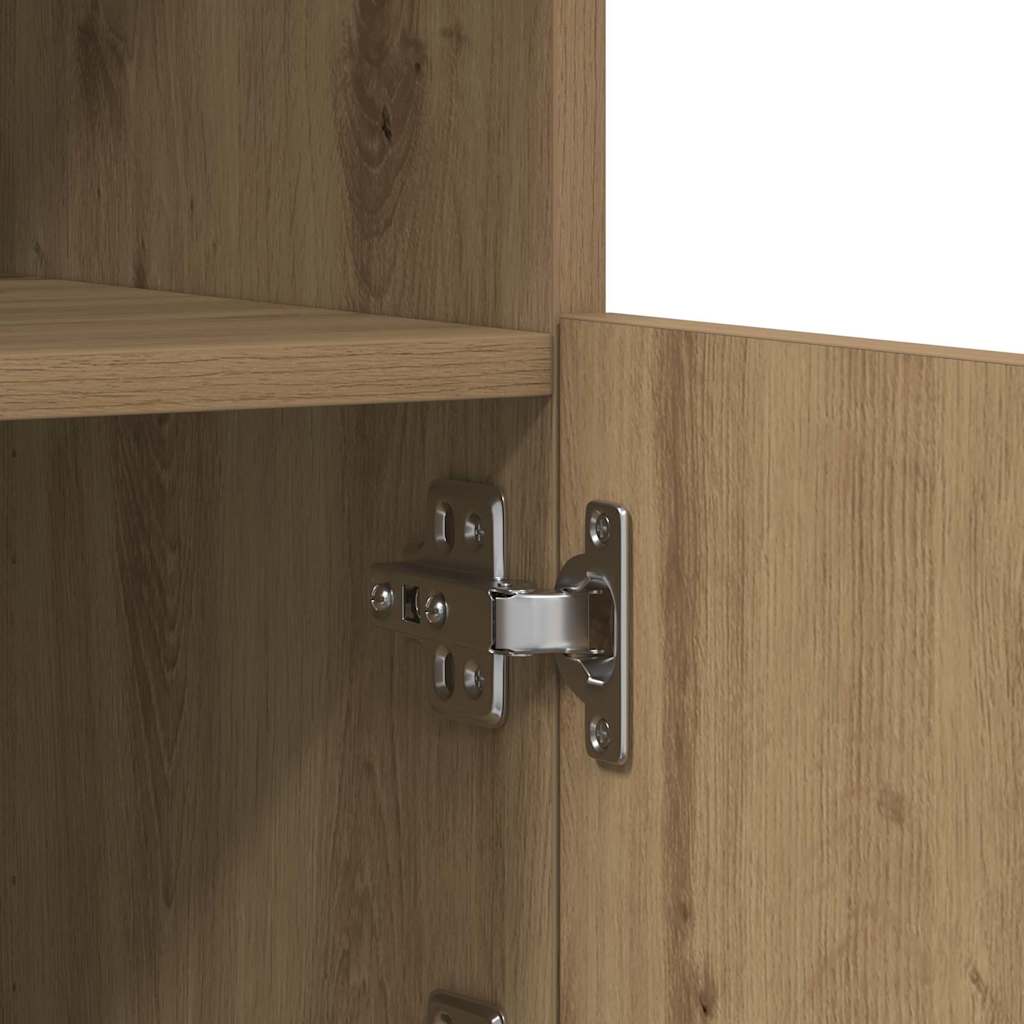 vidaXL LED Sideboard Brown 60.5 x 37 x 67 cm Engineered Wood