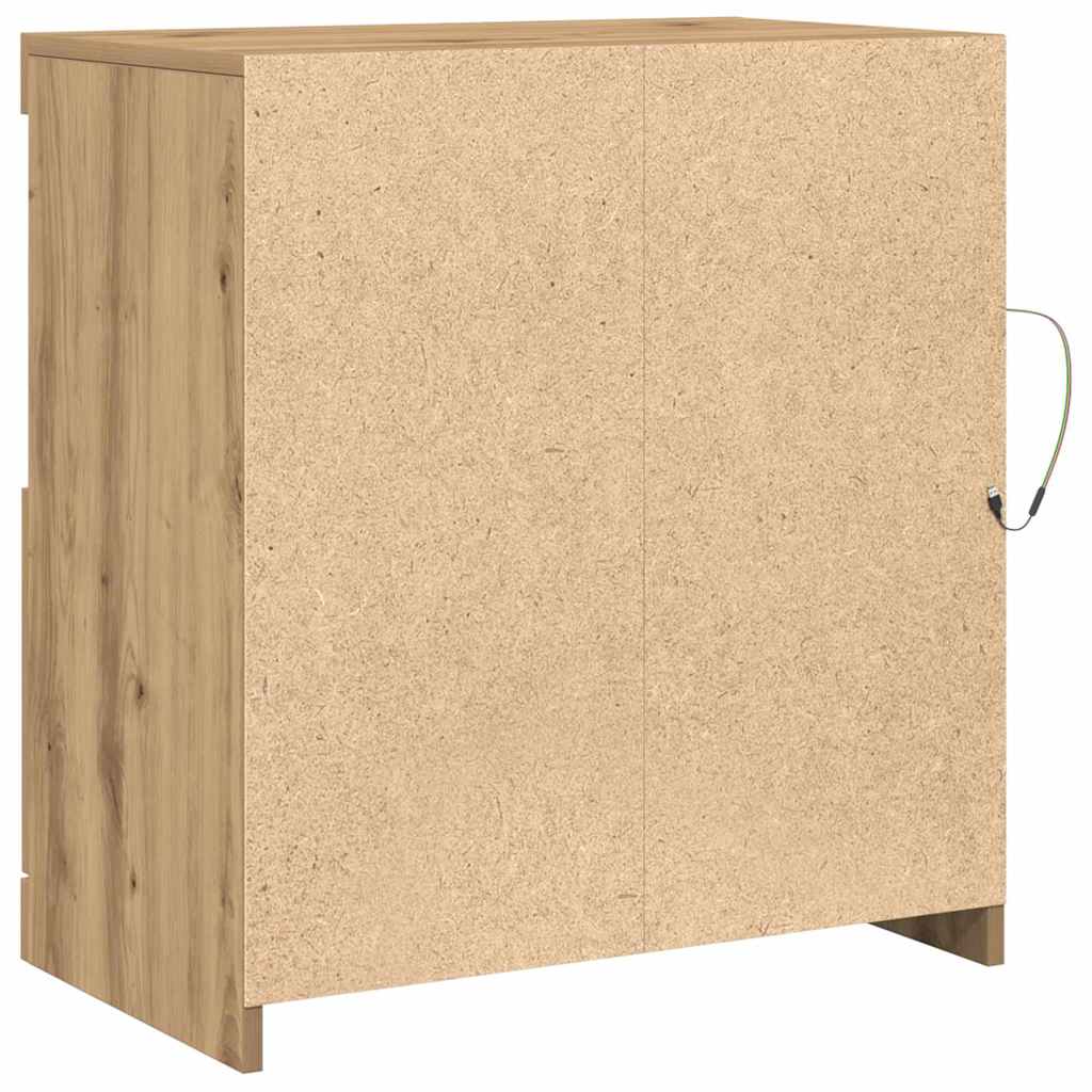 vidaXL LED Sideboard Brown 60.5 x 37 x 67 cm Engineered Wood