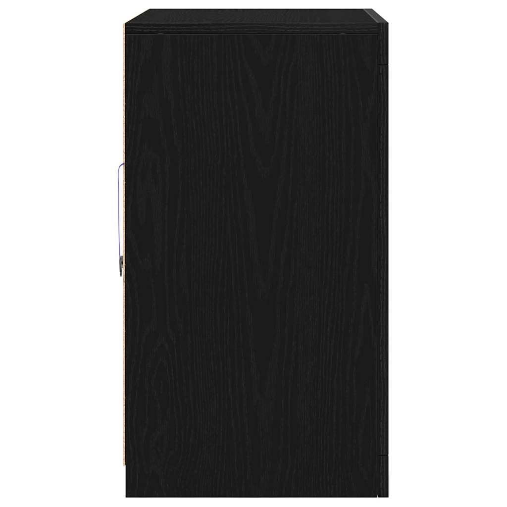 vidaXL LED Sideboard Black 60.5 x 37 x 67 cm Engineered Wood