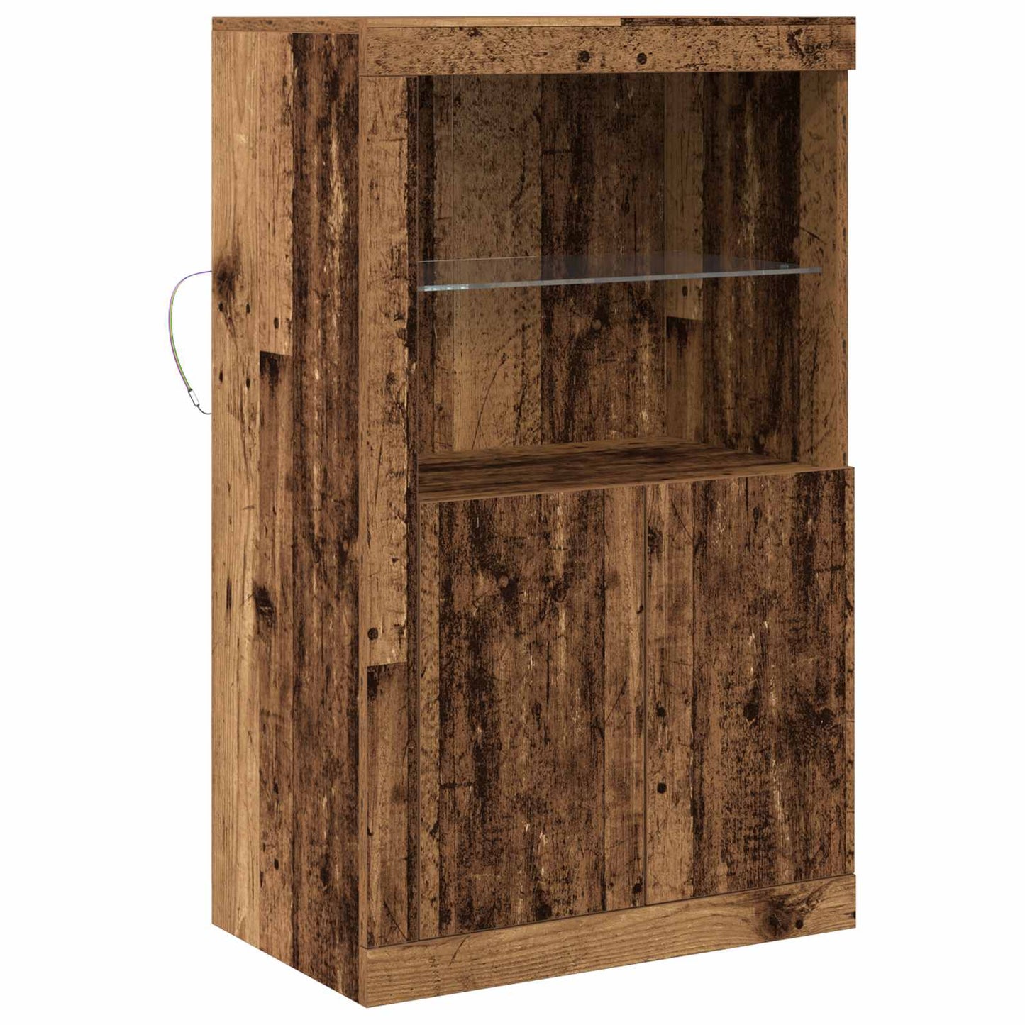 vidaXL LED Sideboard Old Wood 60.5 x 37 x 100 cm Engineered Wood