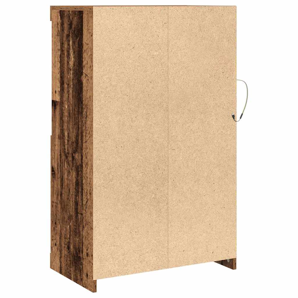 vidaXL LED Sideboard Old Wood 60.5 x 37 x 100 cm Engineered Wood