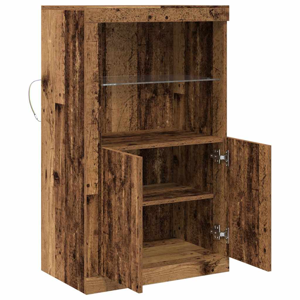 vidaXL LED Sideboard Old Wood 60.5 x 37 x 100 cm Engineered Wood