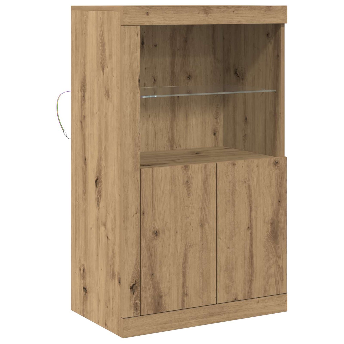 vidaXL LED Sideboard 60.5 x 37 x 100 cm Engineered Wood Artisan Oak