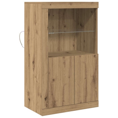 vidaXL LED Sideboard 60.5 x 37 x 100 cm Engineered Wood Artisan Oak
