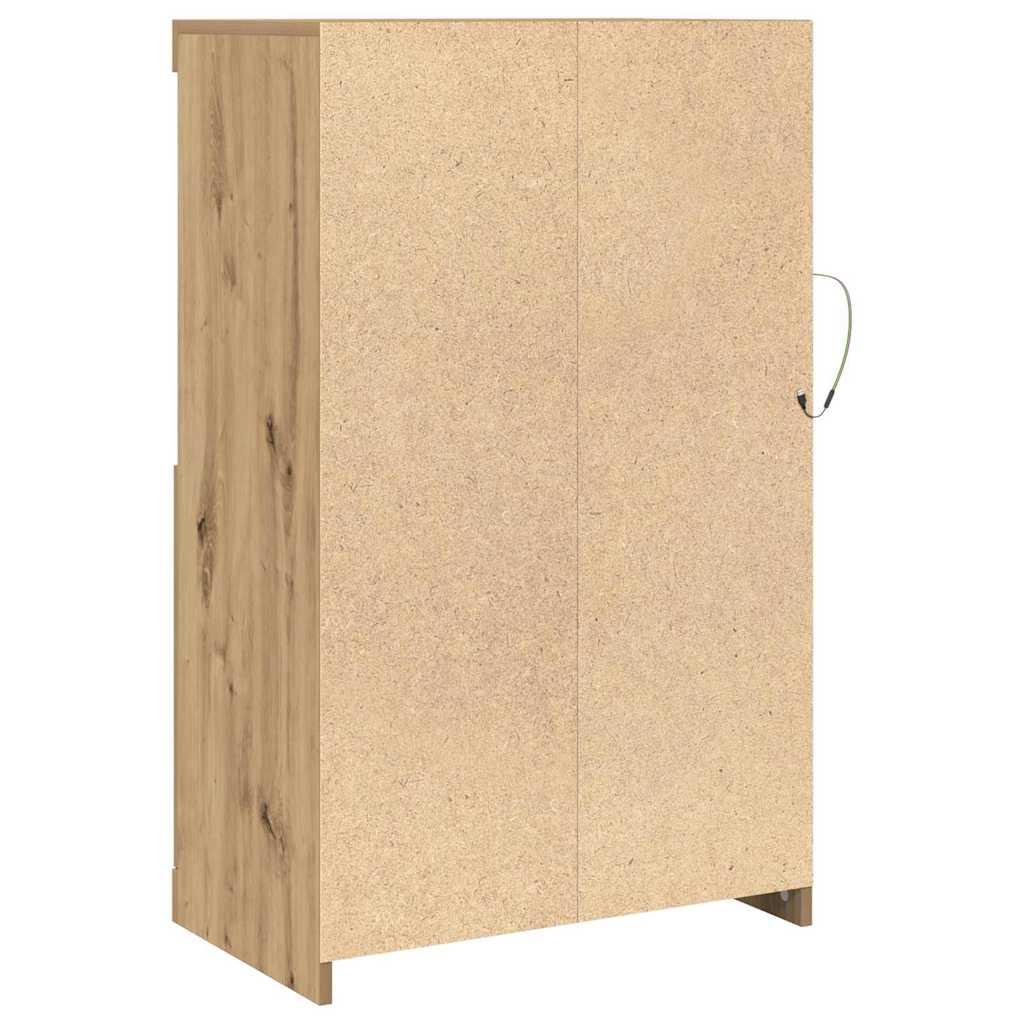 vidaXL LED Sideboard 60.5 x 37 x 100 cm Engineered Wood Artisan Oak