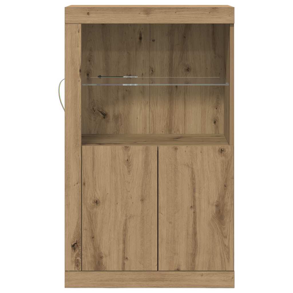 vidaXL LED Sideboard 60.5 x 37 x 100 cm Engineered Wood Artisan Oak