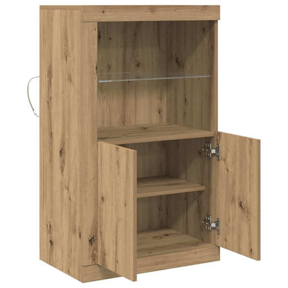 vidaXL LED Sideboard 60.5 x 37 x 100 cm Engineered Wood Artisan Oak