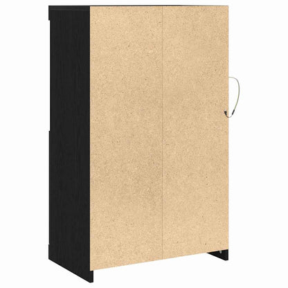 vidaXL LED Sideboard Black Oak 60.5 x 37 x 100 cm Engineered Wood