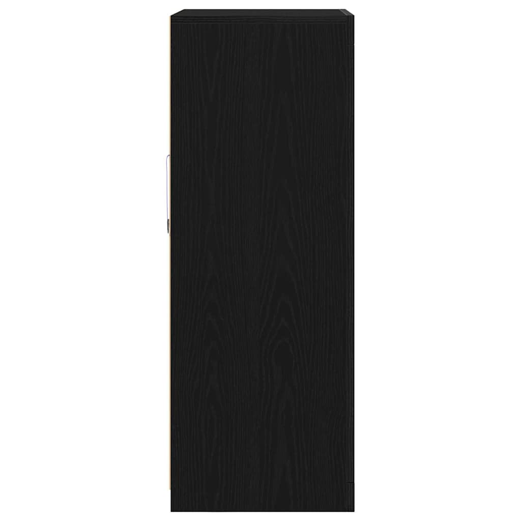 vidaXL LED Sideboard Black Oak 60.5 x 37 x 100 cm Engineered Wood