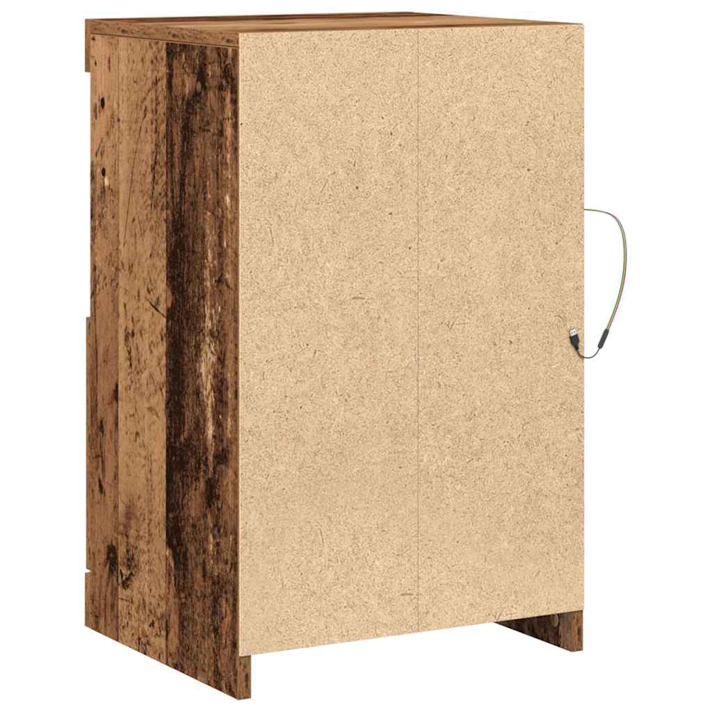 vidaXL LED Sideboard 2 pcs Old Wood 41 x 37 x 67 cm Engineered Wood