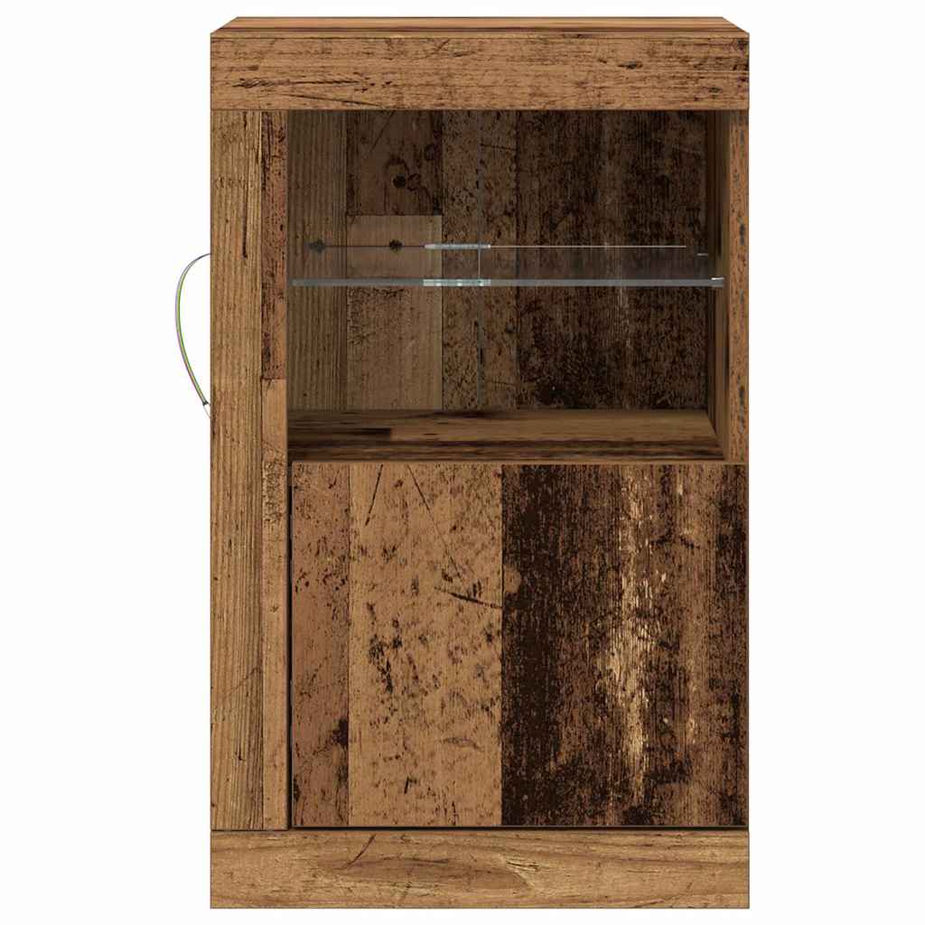 vidaXL LED Sideboard 2 pcs Old Wood 41 x 37 x 67 cm Engineered Wood
