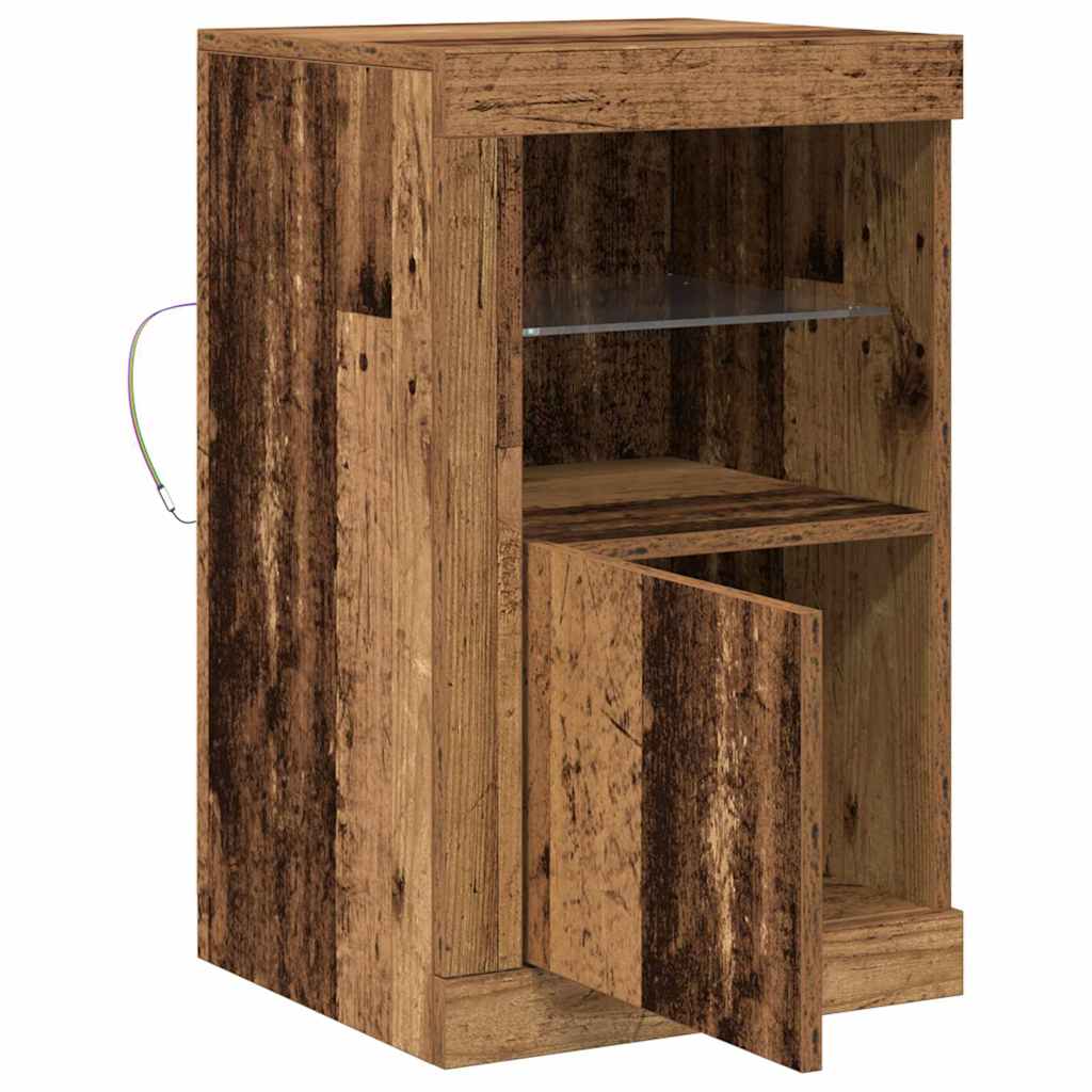vidaXL LED Sideboard 2 pcs Old Wood 41 x 37 x 67 cm Engineered Wood