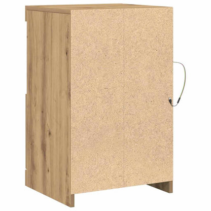 vidaXL LED Sideboard 41 x 37 x 67 cm Engineered Wood Artisan Oak
