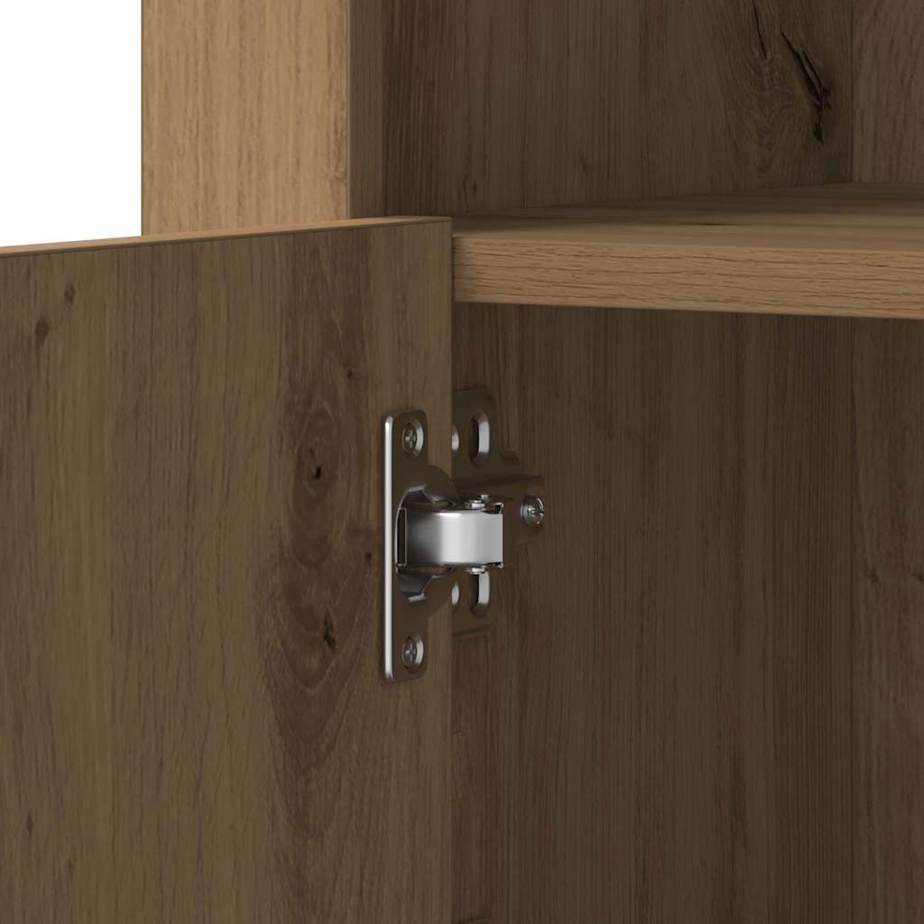 vidaXL LED Sideboard 2 pcs 41 x 37 x 67 cm Engineered Wood Artisan Oak