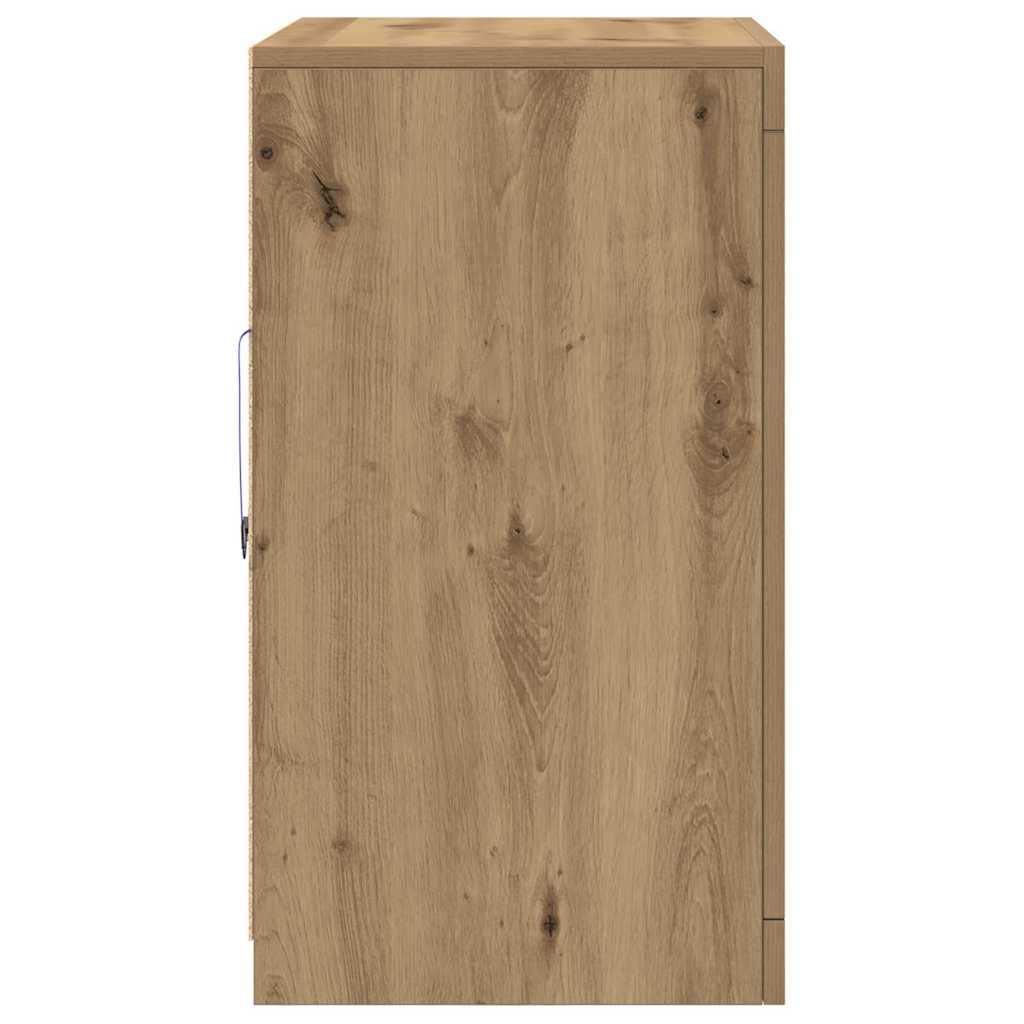 vidaXL LED Sideboard 2 pcs 41 x 37 x 67 cm Engineered Wood Artisan Oak