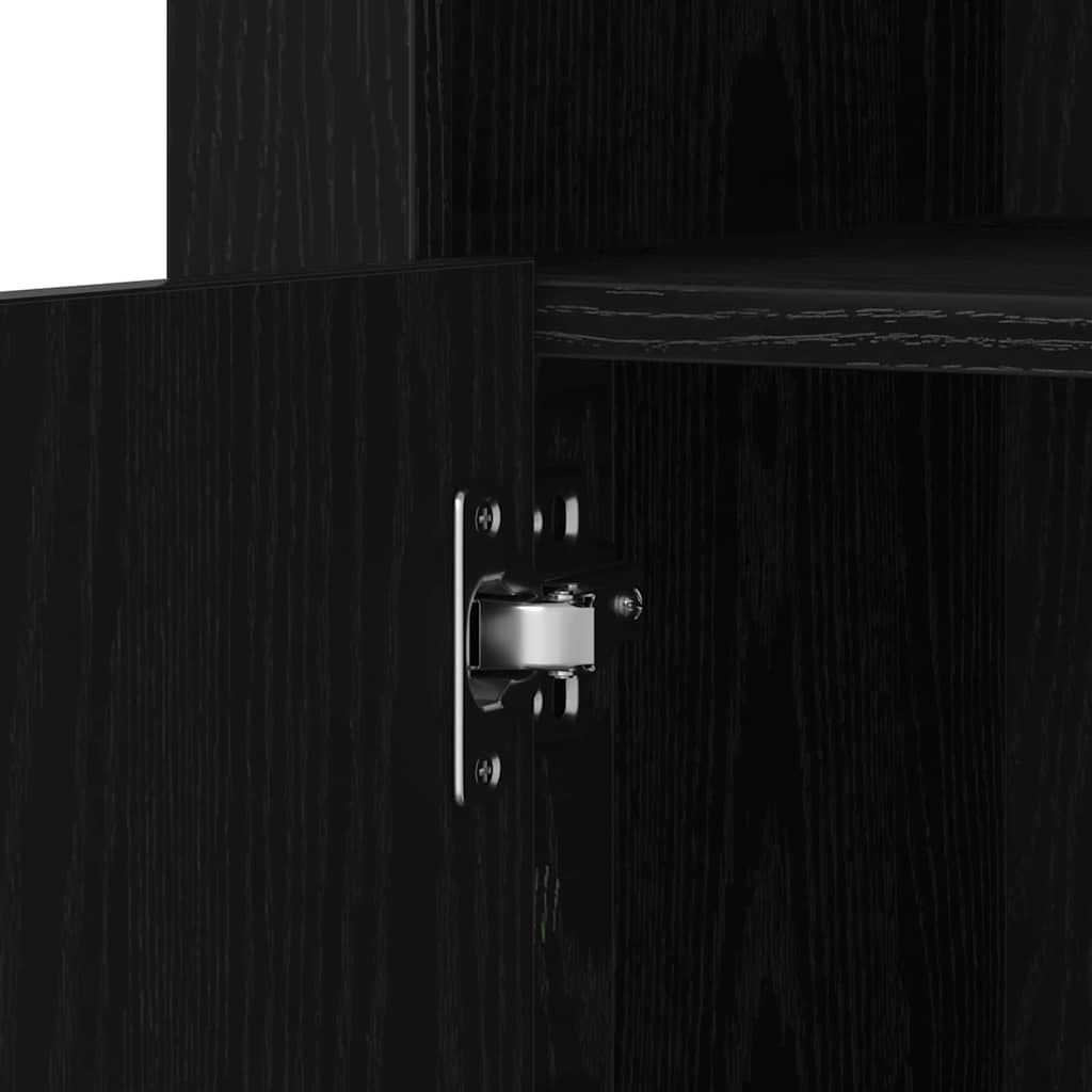 vidaXL LED Sideboard Black Oak 41 x 37 x 67 cm Engineered Wood