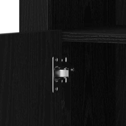 vidaXL LED Sideboard Black Oak 41 x 37 x 67 cm Engineered Wood
