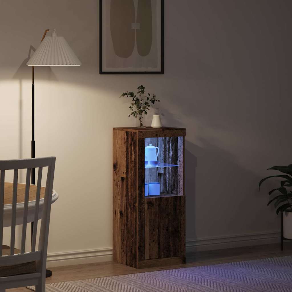 vidaXL LED Sideboard Brown 41 x 37 x 100 cm Engineered Wood