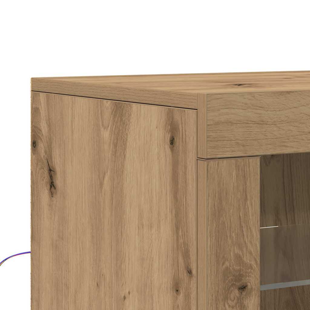 vidaXL LED Sideboard Brown 41 x 37 x 100 cm Engineered Wood