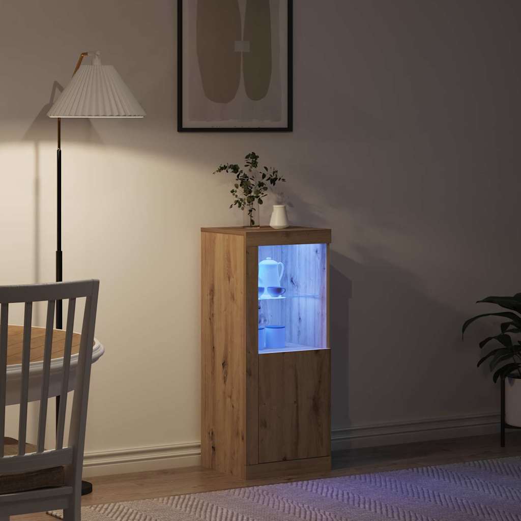 vidaXL LED Sideboard Brown 41 x 37 x 100 cm Engineered Wood