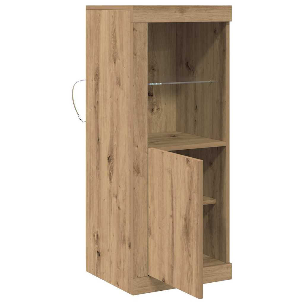 vidaXL LED Sideboard Brown 41 x 37 x 100 cm Engineered Wood