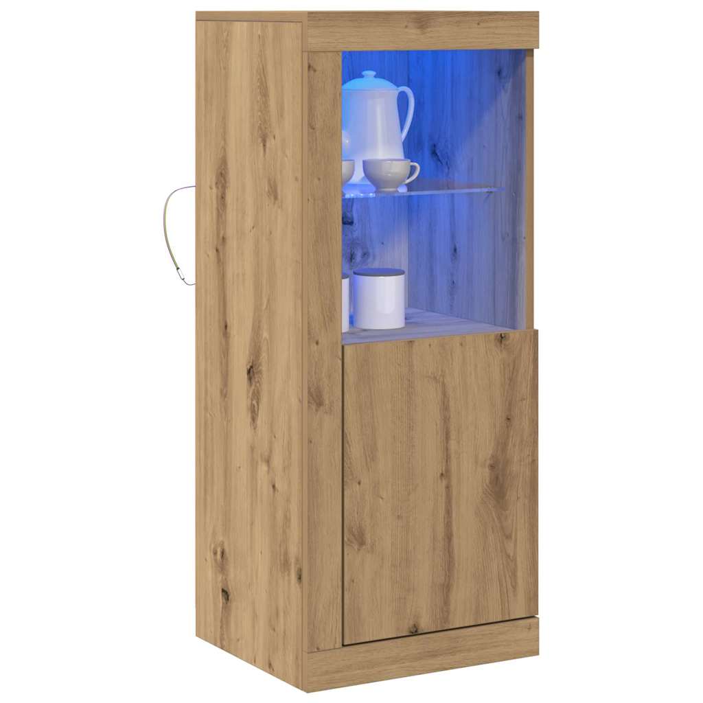 vidaXL LED Sideboard Brown 41 x 37 x 100 cm Engineered Wood