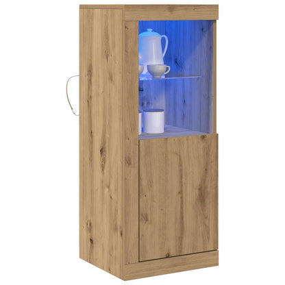 vidaXL LED Sideboard Brown 41 x 37 x 100 cm Engineered Wood