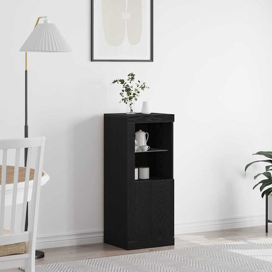 vidaXL LED Sideboard Black 41 x 37 x 100 cm Engineered Wood