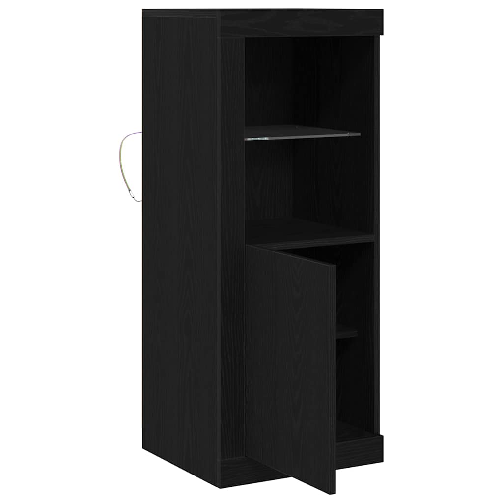 vidaXL LED Sideboard Black 41 x 37 x 100 cm Engineered Wood
