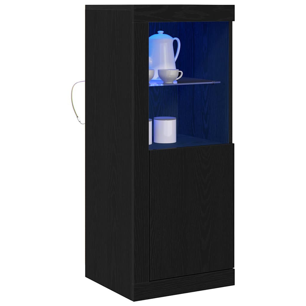 vidaXL LED Sideboard Black 41 x 37 x 100 cm Engineered Wood