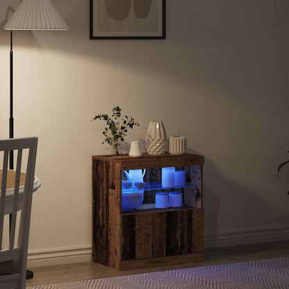 vidaXL LED Sideboard Brown 60.5 x 37 x 67 cm Engineered Wood