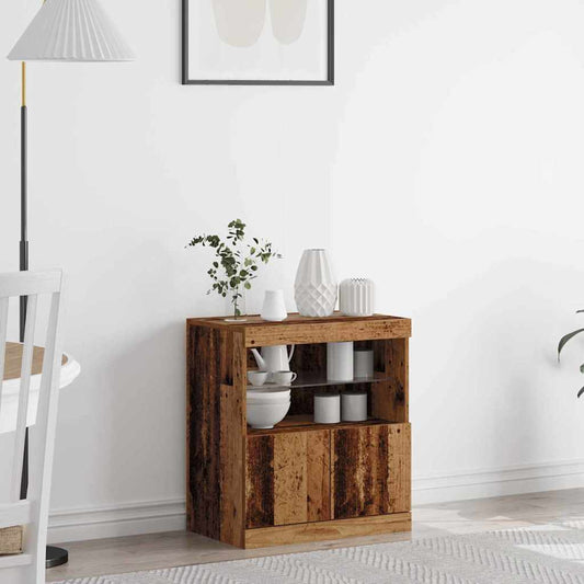 vidaXL LED Sideboard Brown 60.5 x 37 x 67 cm Engineered Wood