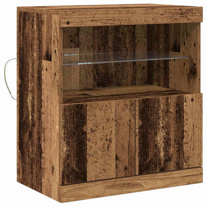 vidaXL LED Sideboard Brown 60.5 x 37 x 67 cm Engineered Wood