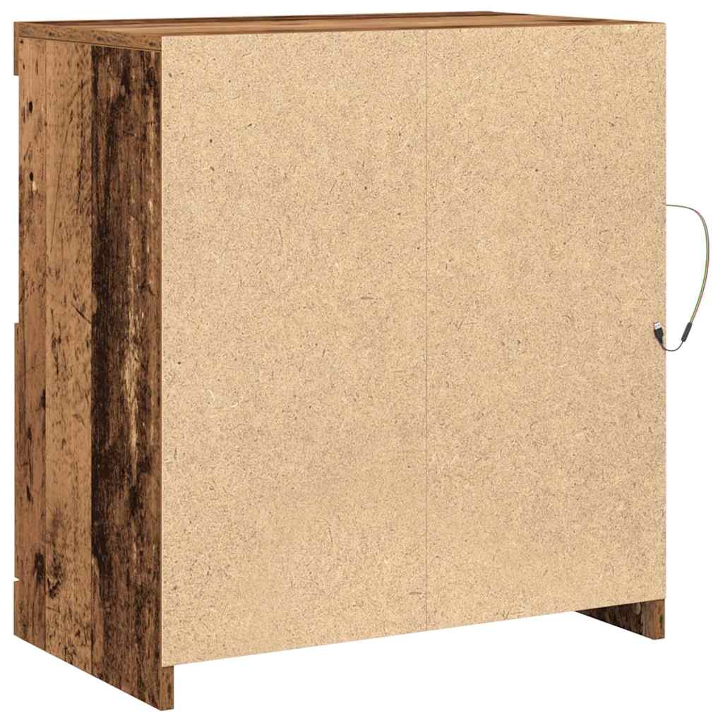vidaXL LED Sideboard Brown 60.5 x 37 x 67 cm Engineered Wood