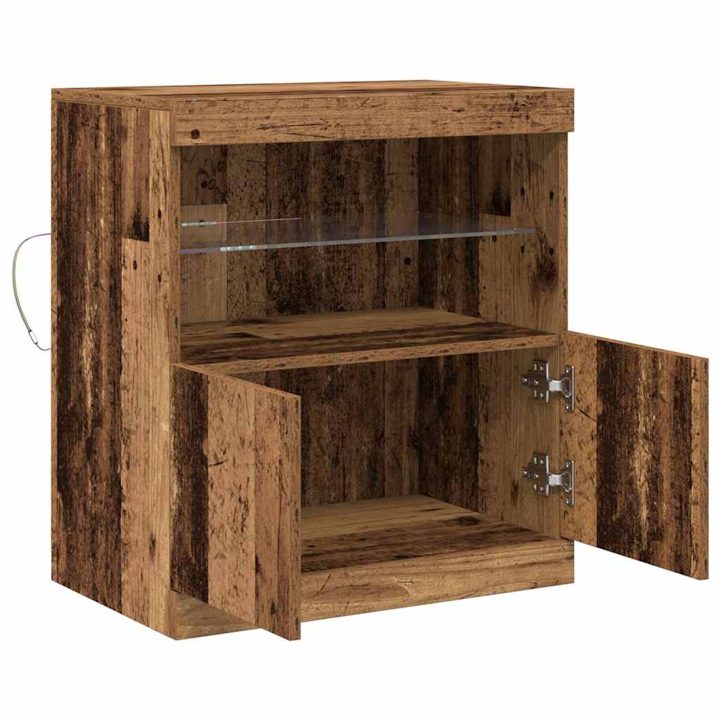 vidaXL LED Sideboard Brown 60.5 x 37 x 67 cm Engineered Wood