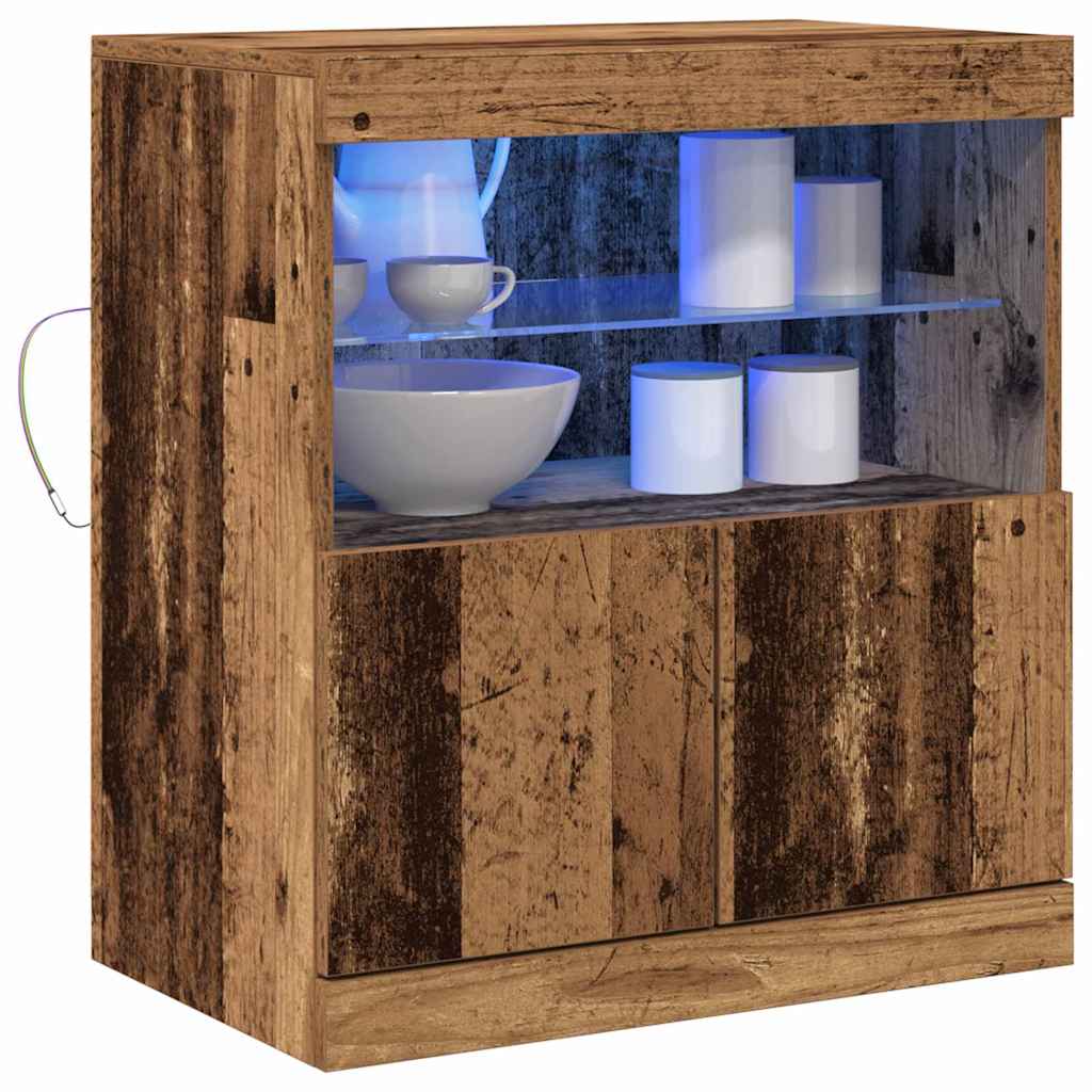 vidaXL LED Sideboard Brown 60.5 x 37 x 67 cm Engineered Wood