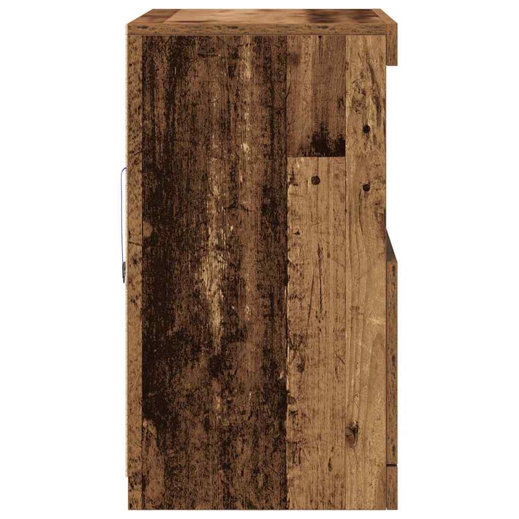 vidaXL LED Sideboard Brown 60.5 x 37 x 67 cm Engineered Wood