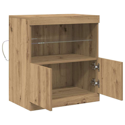 vidaXL LED Sideboard Brown 60.5 x 37 x 67 cm Engineered Wood
