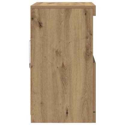 vidaXL LED Sideboard Brown 60.5 x 37 x 67 cm Engineered Wood