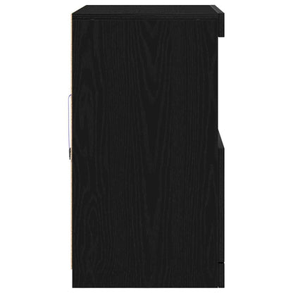 vidaXL LED Sideboard Black 60.5 x 37 x 67 cm Engineered Wood