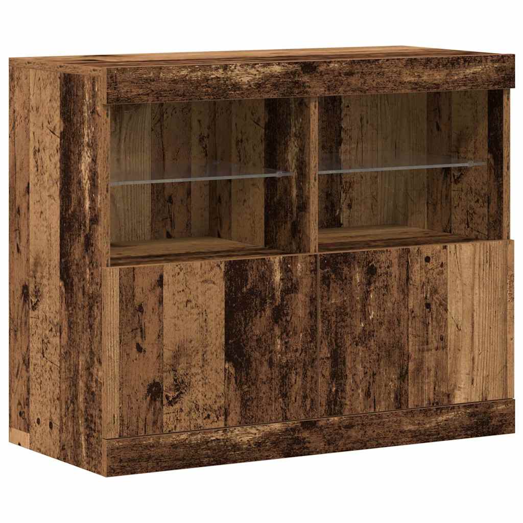vidaXL LED Sideboard Brown 81 x 37 x 66.5 cm Engineered Wood