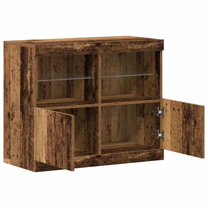 vidaXL LED Sideboard Brown 81 x 37 x 66.5 cm Engineered Wood