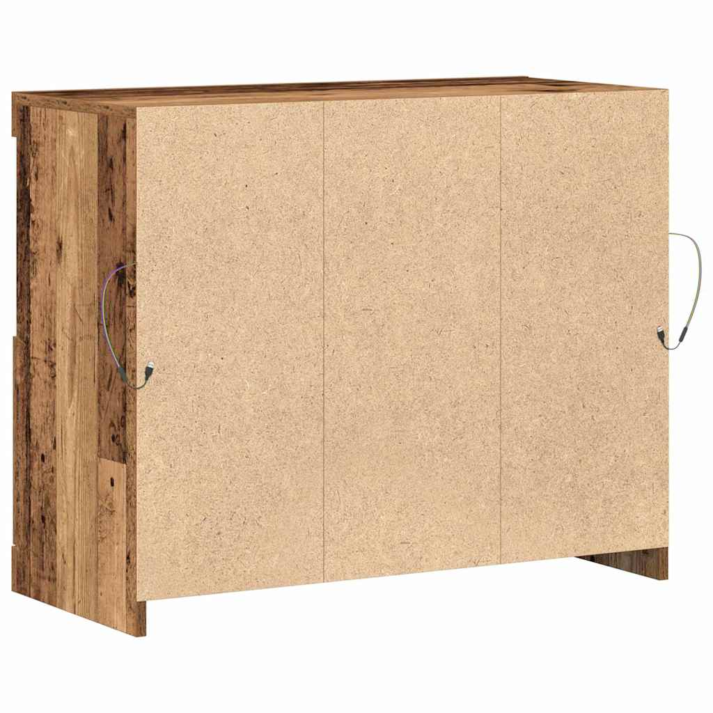vidaXL LED Sideboard Brown 81 x 37 x 66.5 cm Engineered Wood