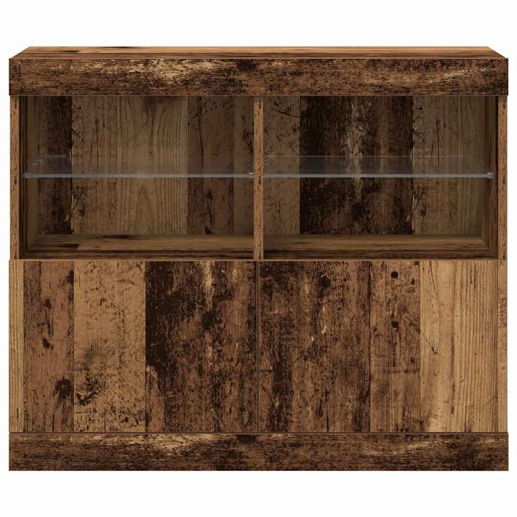 vidaXL LED Sideboard Brown 81 x 37 x 66.5 cm Engineered Wood