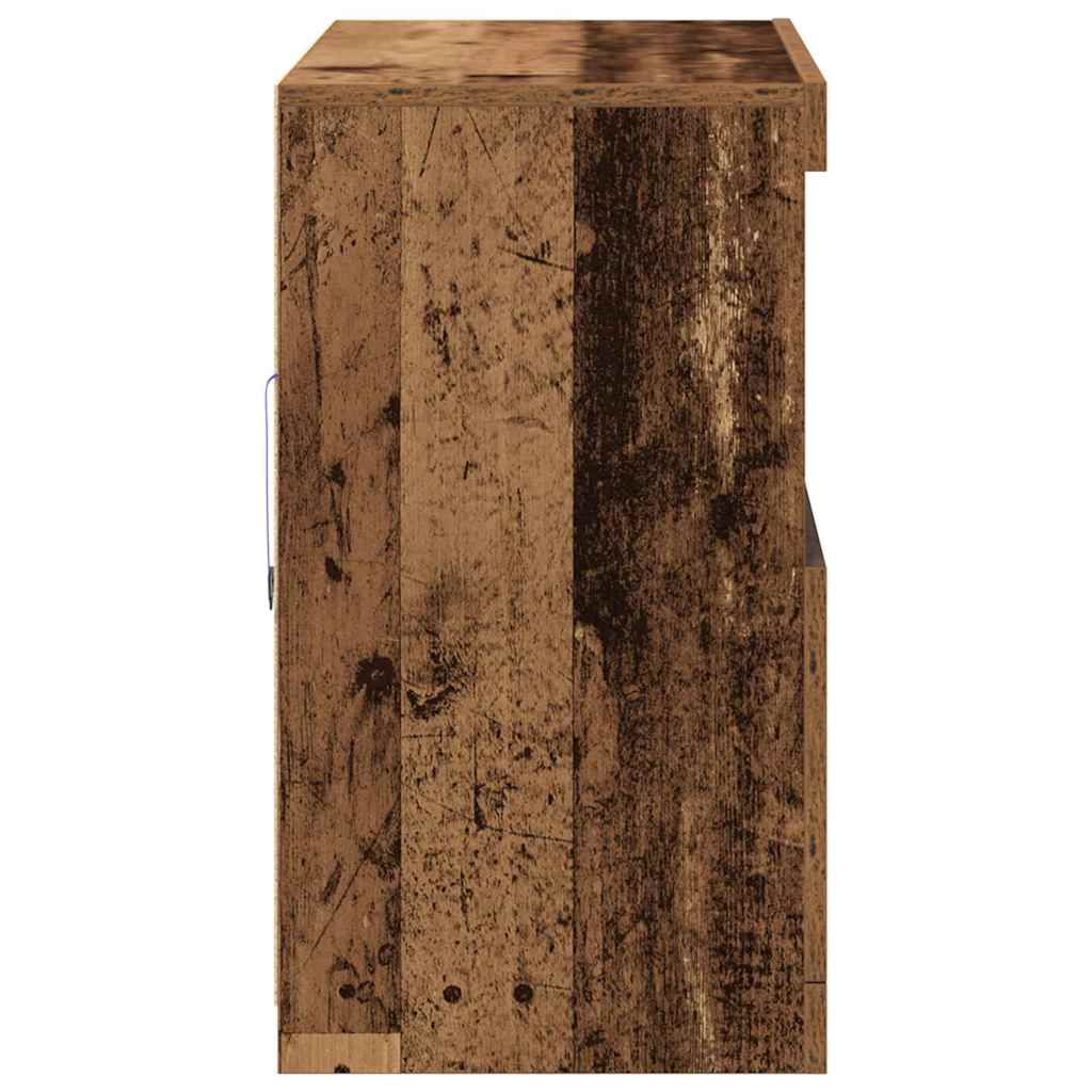 vidaXL LED Sideboard Brown 81 x 37 x 66.5 cm Engineered Wood